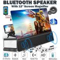Bluetooth Speaker with Phone Screen Magnifier, Rechargeable, USB & SD Ports, Your own Home Cinema