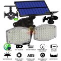 Solar Flood Light, 2 adjustable heads, 3 modes, Rechargeable Lithium battery, Waterproof etc