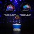 Rotating Starry Night Sky Projector Lamp with moon & stars in colour or soft white night bed lamp