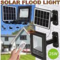 25W Solar Flood Light with Remote Control - Set Light on Timer and 2 Lightening modes