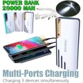 28 000mAh Power Bank With 3 USB Ports and Flashlight, Fast Charge, Portable and Convenient