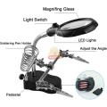 LED Light, Clip Type Magnifier Soldering Stand 3.5X 12X