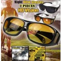 2 PIECE HD Vision Sunglasses - Fits over normal glasses, 1 for Night and 1 Day
