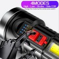Tactical Flash light with different Light modes, Build-in Rechargeable Battery