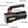 Rechargeable Handheld USB COB Flashlight Spotlight