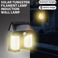 Tungsten Waterproof Solar Motion Wall Light with Rechargeable Solar Battery and 3 Setting Modes