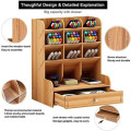 Multi-Function Wooden Desk Organizer and Free Phone Holder