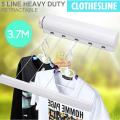 5 Line 3.75m Retractable Clothing Dryer with Automatic Bracket