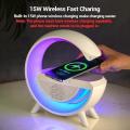 Large Bluetooth 360° Surround Sound Speaker and Wireless Charger, FM Radio, Lights
