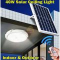 40W Ceiling Light for Indoor or Outdoor use with Solar Panel and Remote Control