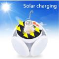 SOLAR 90° Foldable LED Fan Foodball Light, Also Charge with USB, Waterproof