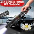Tactical Outdoor Self-Defence LED Flashlight, Rechargeable, Waterproof, USB Charging