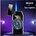 Refillable Gas Flame Lighter with Clock