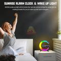 Bluetooth 360° Surround Sound Speaker and Wireless Charger, Alarm with Snooze and Colourful Lights