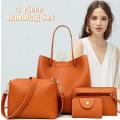 4-in-1 Handbag set, durable and made of PU Leather in Brown - START R1 ONLY