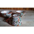 Three Old Bone China Hand Decorated Tea Cups