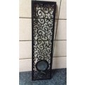 Decorative Metal Wall Hanging with Small Mirror and holder for candle glass