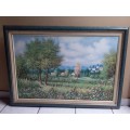 Large Oil Painting - Hidden Castel - Signed by Artist