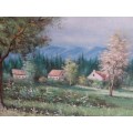Large Oil Painting - Hidden Castel - Signed by Artist