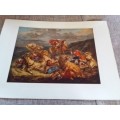 Oriental Lion Hunt - Eugene Delacroux 1798 - 1863 Plate