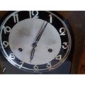 Vintage Pendulum Clock in Wood and Glass Cabinet