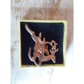 Reindeer Shaped Metal Brooch - Some Paint Loss