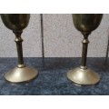 Two Medium Size Brass Goblets