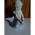Glazed Mermaid Figurine with Marking