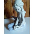 Glazed Mermaid Figurine with Marking