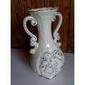 Vintage Ivory and Gold Glazed Ceramic Decorative Vase