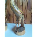 Set of Two Tall Impressive Wooden Birds