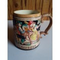 Large Vintage Tankard with Raised Detail - Made in Japan