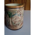 Large Vintage Tankard with Raised Detail - Made in Japan
