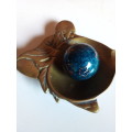Vintage Chinese Brass Ashtray and Stress Ball
