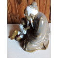 Vintage Partially Glazed Clay Oriental Figurine