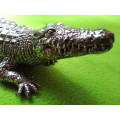 Resin Metallic Coated Crocodile Ornament