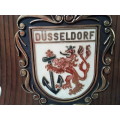 Vintage Dùsseldorf Coat of Arms on Solid Wood Plaque