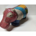 Nice Size Raku Glazed Pottery Hippo
