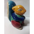 Nice Size Raku Glazed Pottery Squirrel Figurine