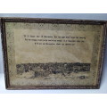 Vintage `Don`t Forget Jerusalem` Lithograph in Old Frame