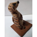 Signed Small Meerkat Sculpture on Tile