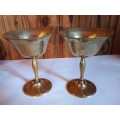 Two Decorative Brass Wine Cups