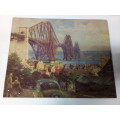 Old Print on Board of The Forth Bridge