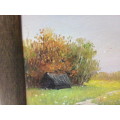 Small Vintage Oil Painting in Wood Frame