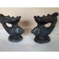 Gorgeous Solid Cast Metal Pair of Candle Holders