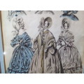 Framed Litho Print of 1837 Fashions