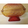 Vintage Solid Stained Glass Sweet Bowl with Lid