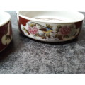 Pair of Oriental Bird and Floral Design Ashtrays