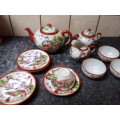 Very Old Partial Hand Painted Eggshell Teaset