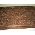 Carved Wooden Box with Floral Design